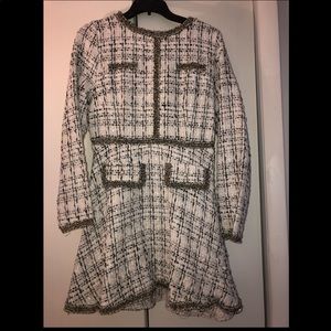 Black and White Tweed Designer- inspired dress